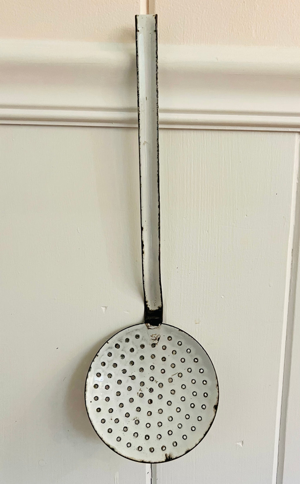 Vintage White Enamel Strainer