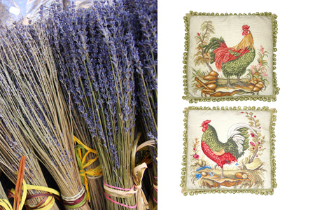 Lavender of Provence and embroidered pillows