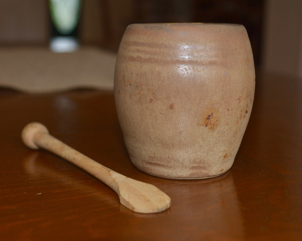 Vintage Pot with wooden spoon