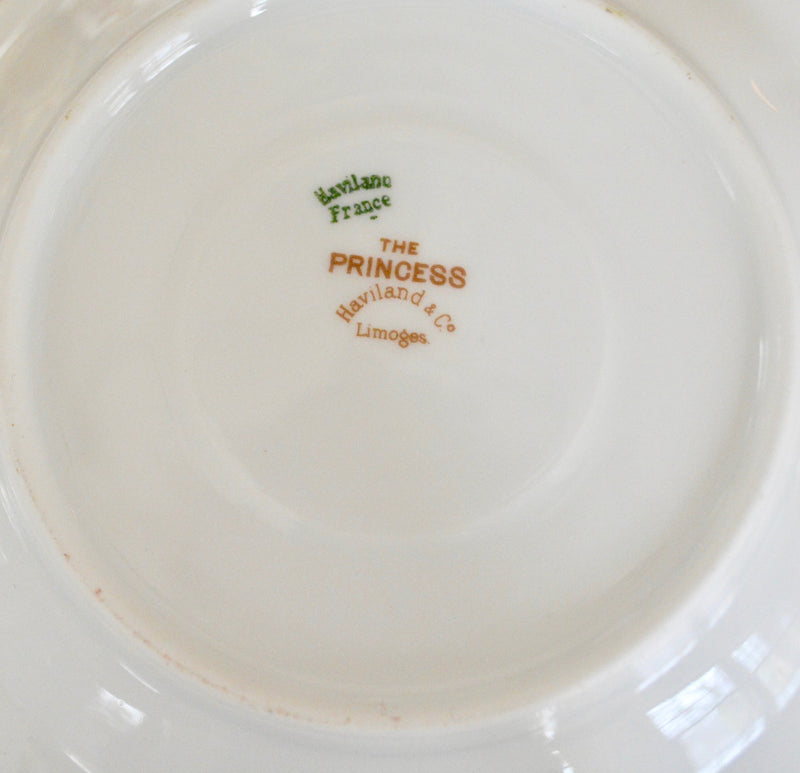Haviland & Co. Princess Vintage Limoges Tea Cup and Saucer - set of 2 back