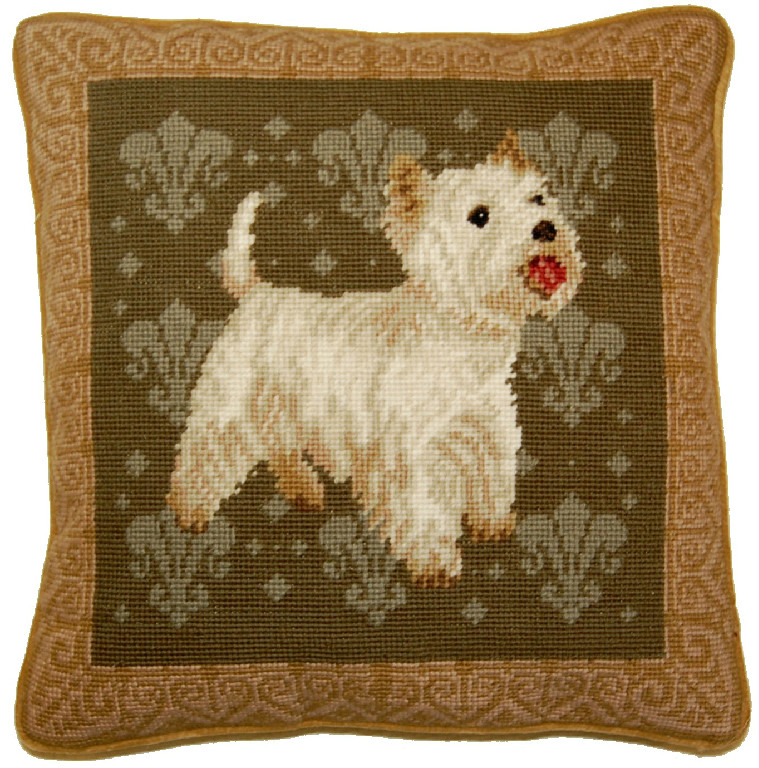 West Highland Terrier Aubusson Pillow