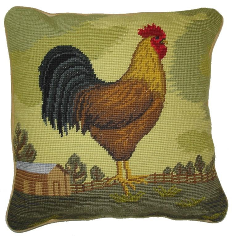 Red Rooster Aubusson Pillow