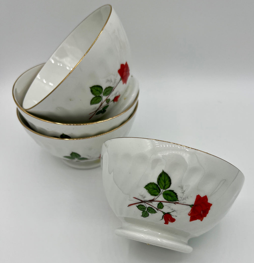 SDV Vintage Porcelain Rose Bowls - set of 4