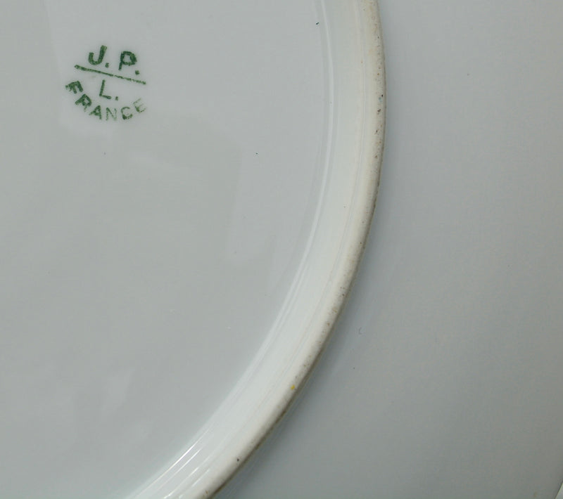 JPL Antique France Porcelain Platter with Handles